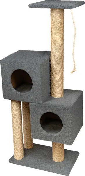 Изображение товара Комплекс для кошек Cat House Двойной домик 1.27 (сизаль серый)