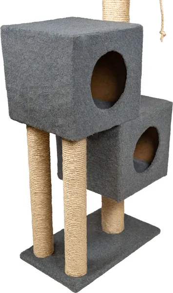 Изображение товара Комплекс для кошек Cat House Двойной домик 1.27 (сизаль серый)