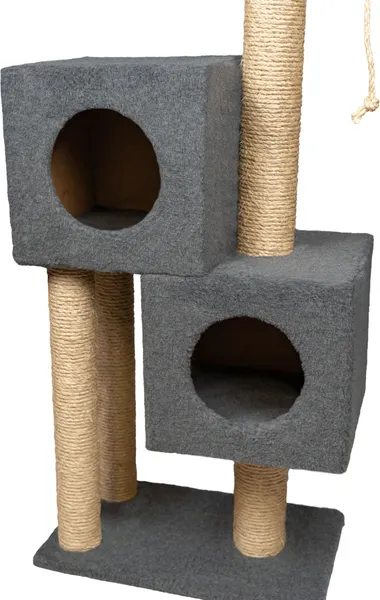 Изображение товара Комплекс для кошек Cat House Двойной домик 1.27 (сизаль серый)