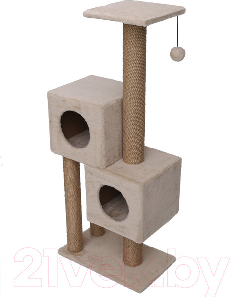 Изображение товара Комплекс для кошек Cat House Двойной домик 1.27 (джут бежевый)