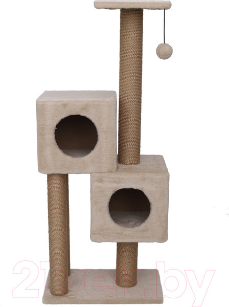 Изображение товара Комплекс для кошек Cat House Двойной домик 1.27 (джут бежевый)