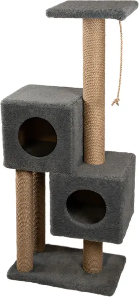 Изображение товара Комплекс для кошек Cat House Двойной домик 1.27 (джут серый)