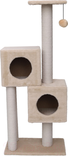 Изображение товара Комплекс для кошек Cat House Двойной домик 1.27 (хлопок бежевый)