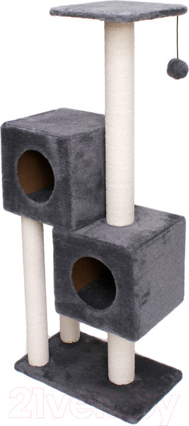Изображение товара Комплекс для кошек Cat House Двойной домик 1.27 (хлопок серый)
