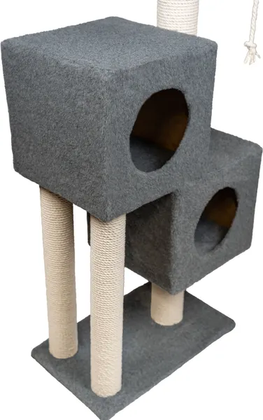 Изображение товара Комплекс для кошек Cat House Двойной домик 1.27 (хлопок серый)