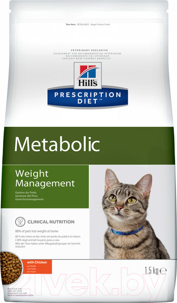 Изображение товара Сухой ветеринарный корм для кошек Hill's Prescription Diet Metabolic Weight Managment Chicken (1.5кг)