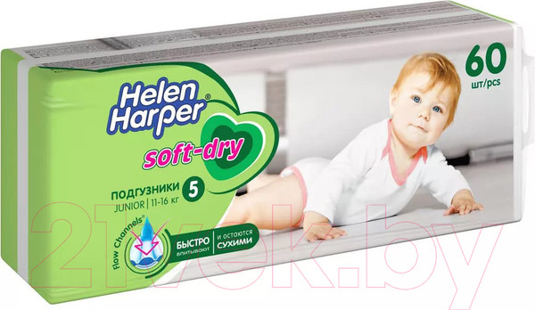 Изображение товара Подгузники детские Helen Harper Soft & Dry Junior (60шт)