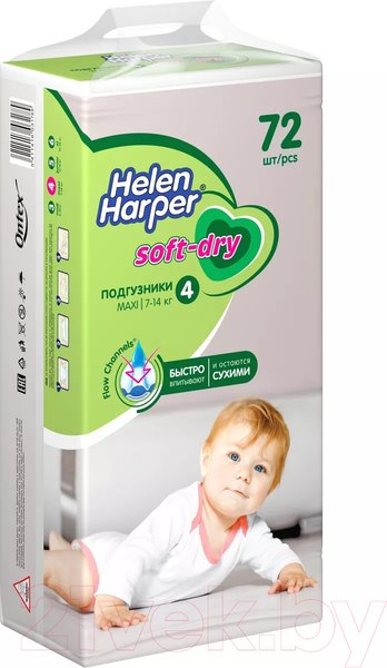 Изображение товара Подгузники детские Helen Harper Soft & Dry Maxi (72шт)