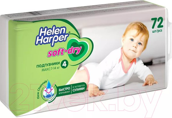 Изображение товара Подгузники детские Helen Harper Soft & Dry Maxi (72шт)