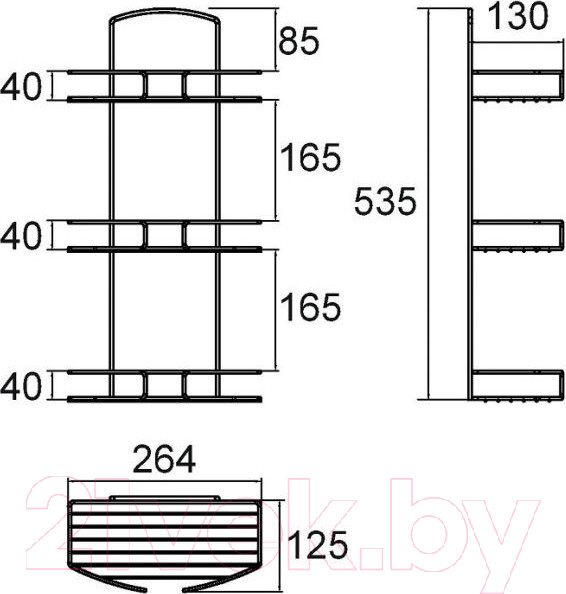 Изображение товара Полка для ванной Milardo 013W030M44