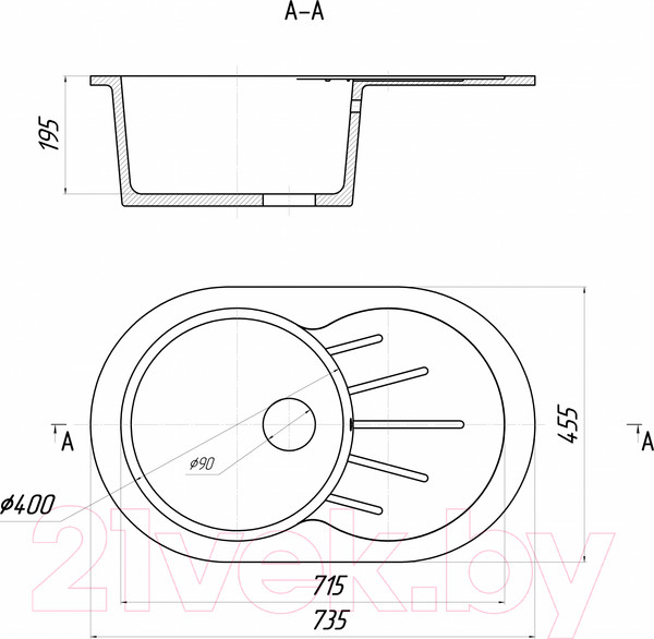 Изображение товара Мойка кухонная Gerhans A02 (терракот)