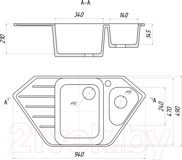 Изображение товара Мойка кухонная Gerhans E10 (бежевый)