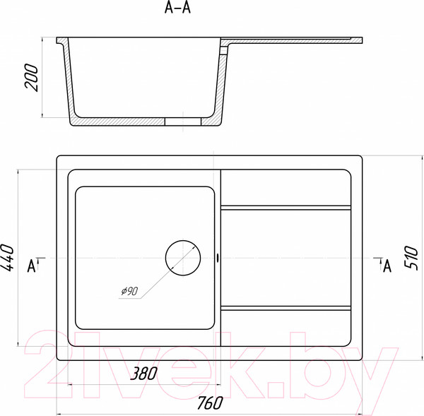 Изображение товара Мойка кухонная Gerhans B27 (серый)