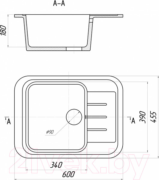 Изображение товара Мойка кухонная Gerhans B20 (белый)