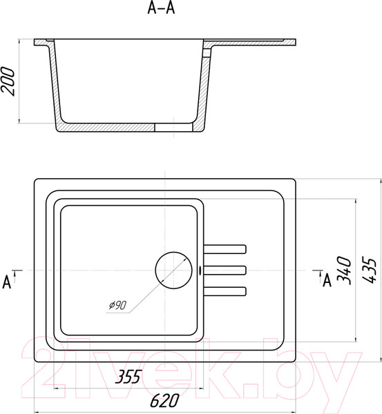 Изображение товара Мойка кухонная Gerhans В15 (графит)