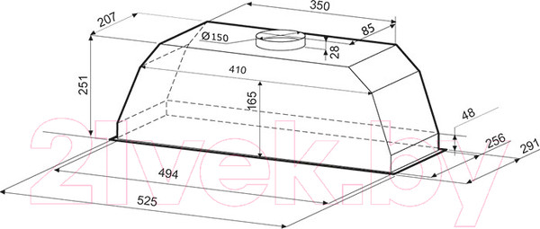 Изображение товара Вытяжка скрытая Krona Ameli 600 PB / 00021455 (белый)