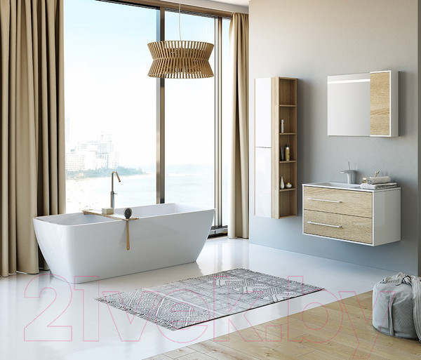 Изображение товара Шкаф-полупенал для ванной Aqwella Майами / Mai.04.25