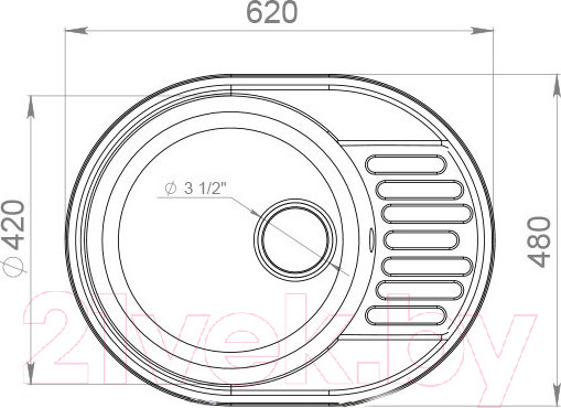 Изображение товара Мойка кухонная GranFest Quarz GF-Z58 (черный)