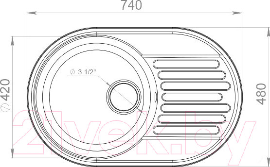Изображение товара Мойка кухонная GranFest Quarz GF-Z18 (терракот)
