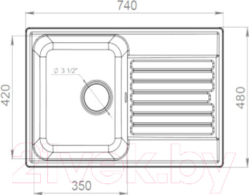 Изображение товара Мойка кухонная GranFest Quarz GF-Z78 (белый)