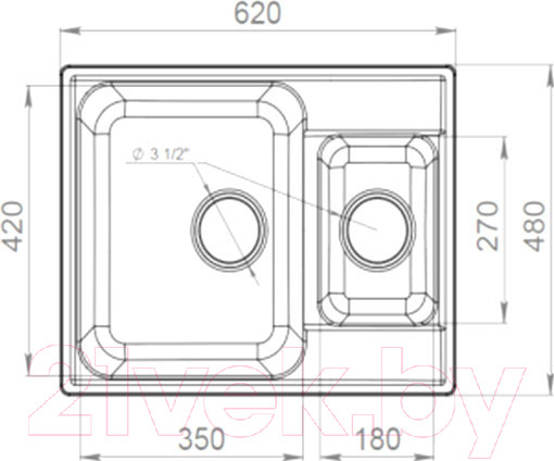 Изображение товара Мойка кухонная GranFest Quarz GF-Z09 (песочный)