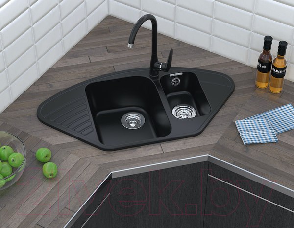 Изображение товара Мойка кухонная GranFest Quarz GF-Z14 (черный)