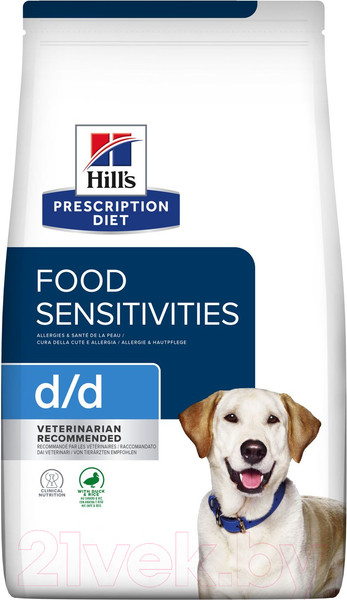 Изображение товара Сухой корм для собак Hill's Prescription Diet Food Sensitivities d/d Duck & Rice (12кг)