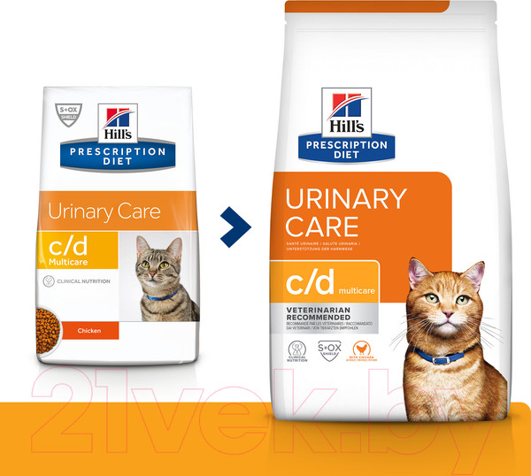 Изображение товара Сухой корм для кошек Hill's Prescription Diet Urinary Care c/d Multicare Chicken / 605889 (8кг)