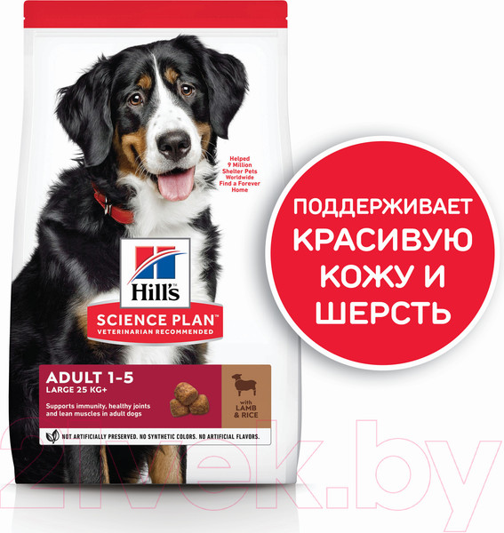 Изображение товара Сухой корм для собак Hill's SP для взрослых собак крупных пород, с ягненком и рисом / 604373 (14кг)