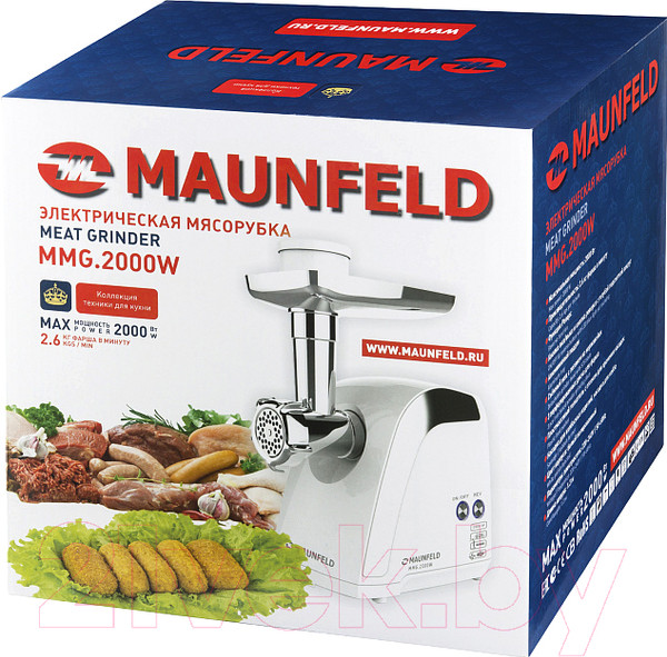 Изображение товара Мясорубка электрическая Maunfeld MMG.2000W (белый)