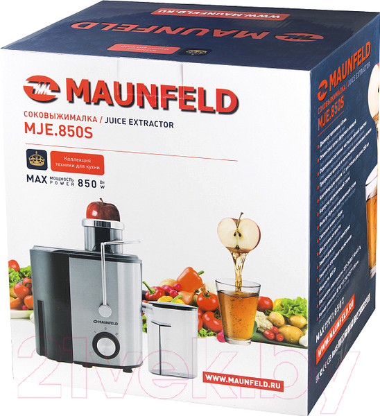 Изображение товара Соковыжималка электрическая Maunfeld MJE.850S (нержавеющая сталь)