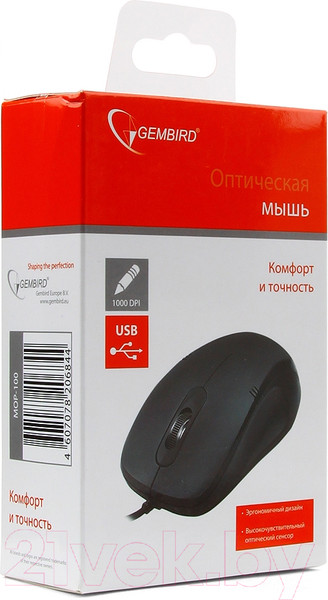 Изображение товара Мышь Gembird MOP-100 (черный)