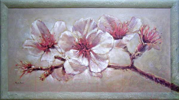 Изображение товара Картина Декарт Цветы на ветке розовый декор 8Л0475 (в раме)