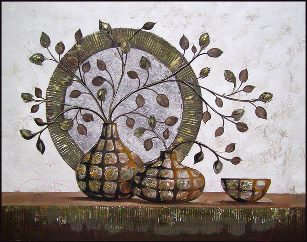 Изображение товара Картина Декарт Абстракция с ветками в вазе 8Л0496 (в раме)