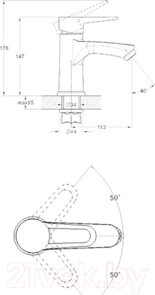 Изображение товара Смеситель G.Lauf NUD1-A045KH