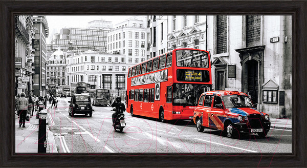 Изображение товара Картина Декарт Красные автобус и машина 8Л0545 (в раме)