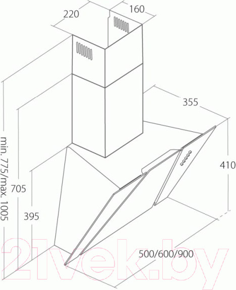 Изображение товара Вытяжка наклонная Akpo Cetias 60 WK-4 Eco (черный)