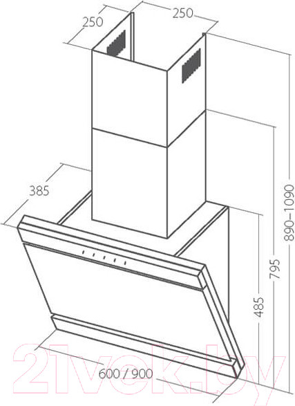 Изображение товара Вытяжка наклонная Akpo Kastos 60 WK-9 (белый)