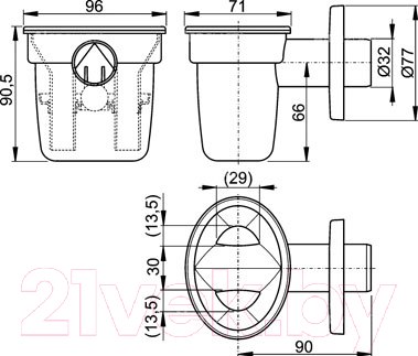 Изображение товара Сифон Alcadrain AKS1Z