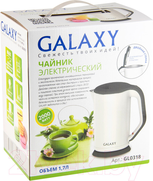 Изображение товара Электрочайник Galaxy GL 0318 (белый)