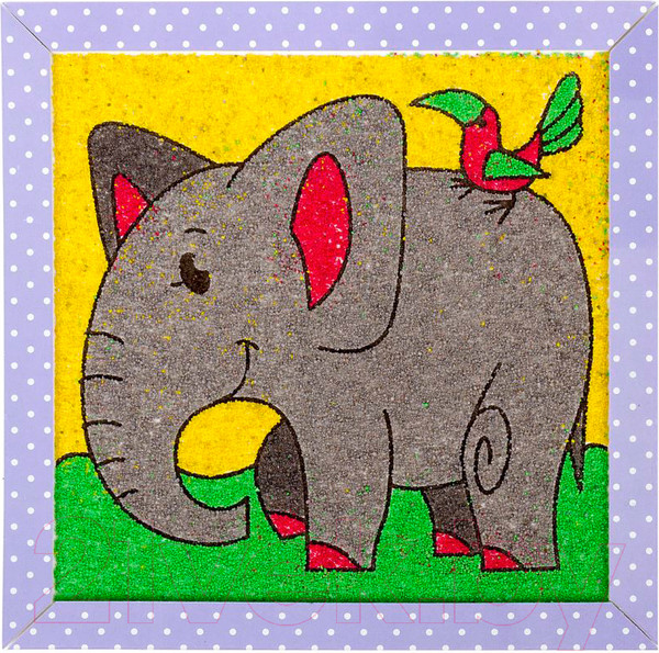 Изображение товара Набор для творчества Десятое королевство Песочная фреска. Добрый слоник / 02600