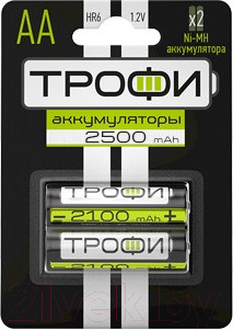 Изображение товара Комплект аккумуляторов Трофи HR6-2BL 2500 mAh / C0032101