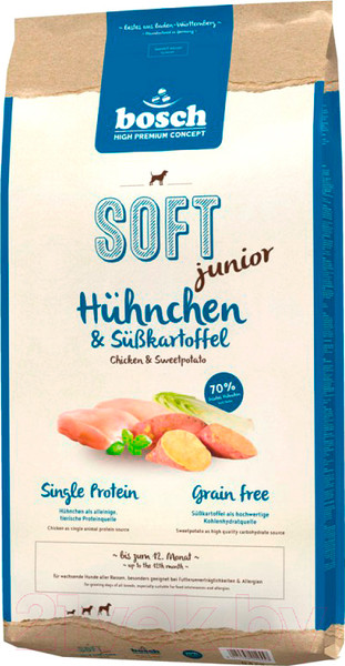 Изображение товара Полувлажный корм для собак Bosch Petfood Soft Junior Chicken&Sweet Potato (12.5кг)