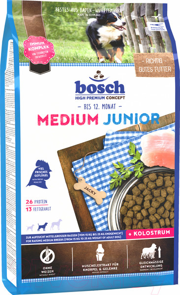 Изображение товара Сухой корм для собак Bosch Petfood Medium Junior (15кг)