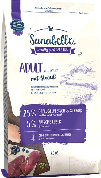 Изображение товара Сухой корм для кошек Bosch Petfood Sanabelle Adult Ostrich (2кг)