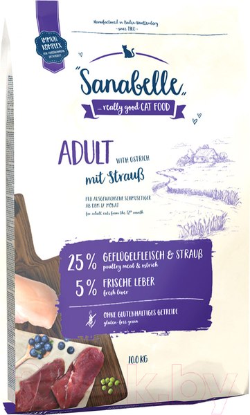 Изображение товара Сухой корм для кошек Bosch Petfood Sanabelle Adult Ostrich (10кг)