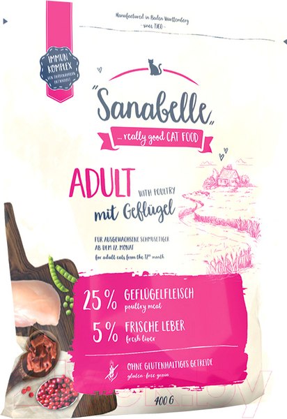 Изображение товара Сухой корм для кошек Bosch Petfood Sanabelle Adult Poultry (400г)