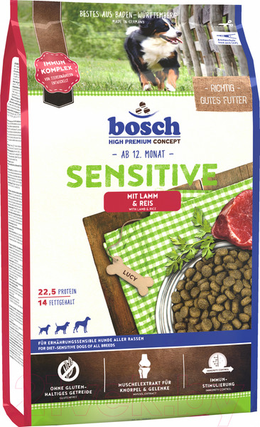 Изображение товара Сухой корм для собак Bosch Petfood Sensitive Lamb&Rice (3кг)