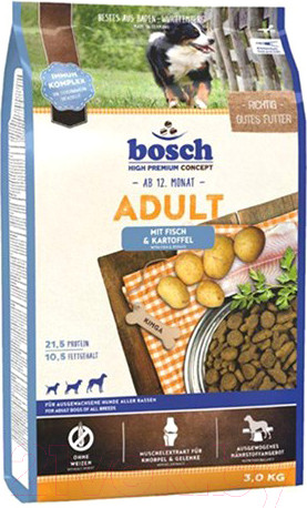Изображение товара Сухой корм для собак Bosch Petfood Adult Fish&Potato (3кг)