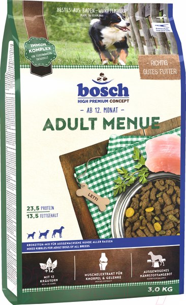 Изображение товара Сухой корм для собак Bosch Petfood Adult Menue (3кг)